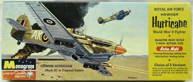 Monogram 1/48 Hawker Hurricane - Mk IIA/Mk IIB/Mk IIC/Mk IID/Mk IV - Four Star Issue, PA90-98 plastic model kit